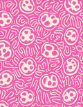 Vibrant Pink And Cream Scribble Circles Rug