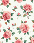 Pink Rose Botanical Garden Pattern Rug