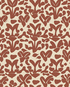 Terra Cotta Abstract Floral Pattern Rug