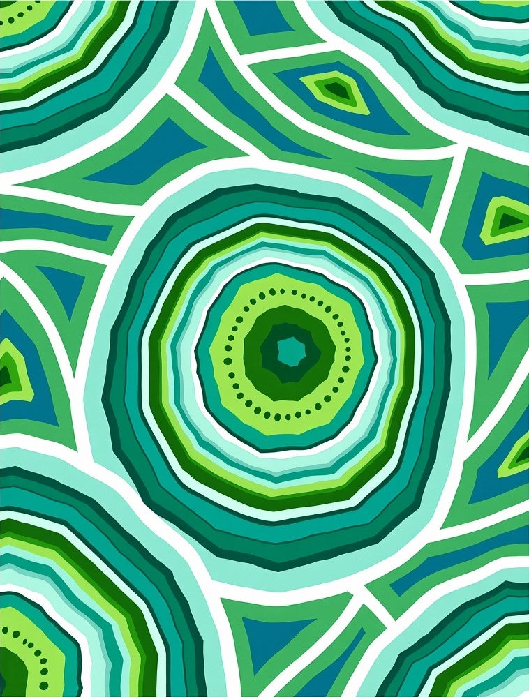 Emerald Green Agate Concentric Rings Rug