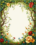 Whimsical Floral Vine Garden Design Rug