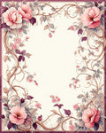 Pink Floral Vines Vintage Pattern Rug
