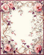 Pink Floral Vines Vintage Pattern Rug