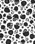 Tribal Jellyfish Swirl Pattern Rug