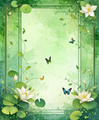 Whimsical Nature Scene with Butterflies Rug
