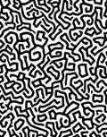 Bold Black White Maze Pattern Rug