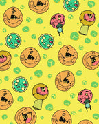 Whimsical Character Pizza Pattern Rug