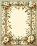 Floral Vines Elegant Border Design Rug