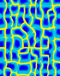 Vibrant Yellow Blue Abstract Organic Pattern Rug