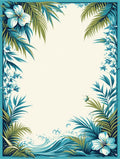 Tropical Floral Border Design Rug
