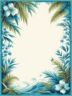 Tropical Floral Border Design Rug