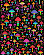 Psychedelic Mushroom Pattern Rainbow Rug