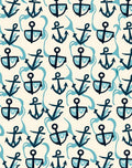 Nautical Anchor Wave Pattern Rug