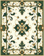 Elegant Floral Vine Motif Rug