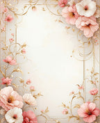 Elegant Floral Swirl Gold Accent Rug