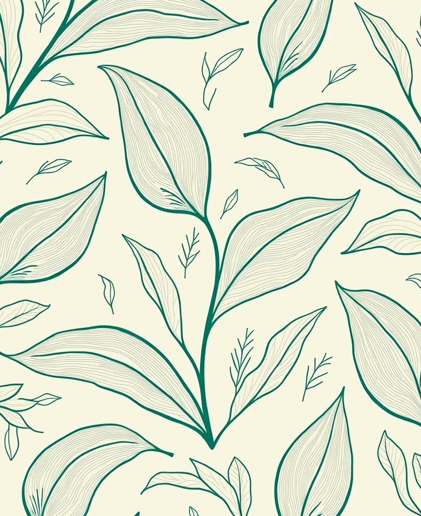 Nature Leaf Line Art Design Rug