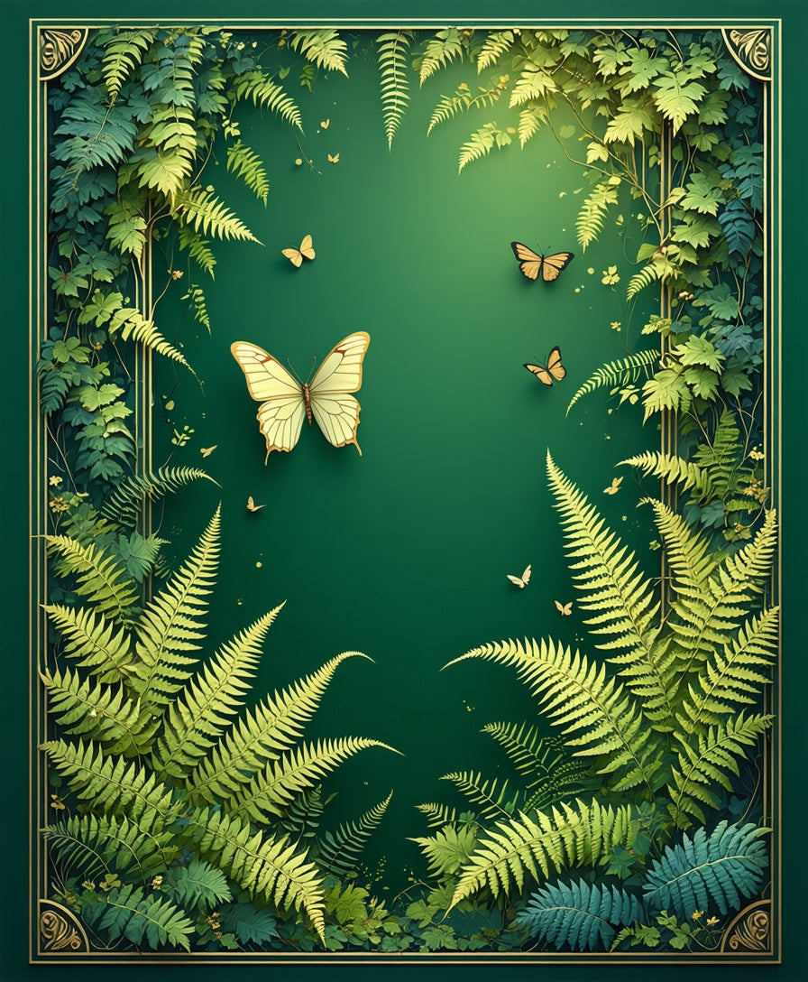 Lush Greenery Butterfly Garden Rug
