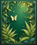 Lush Greenery Butterfly Garden Rug