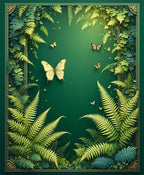 Lush Greenery Butterfly Garden Rug