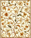 Vintage Floral Scrollwork Nature Pattern Rug