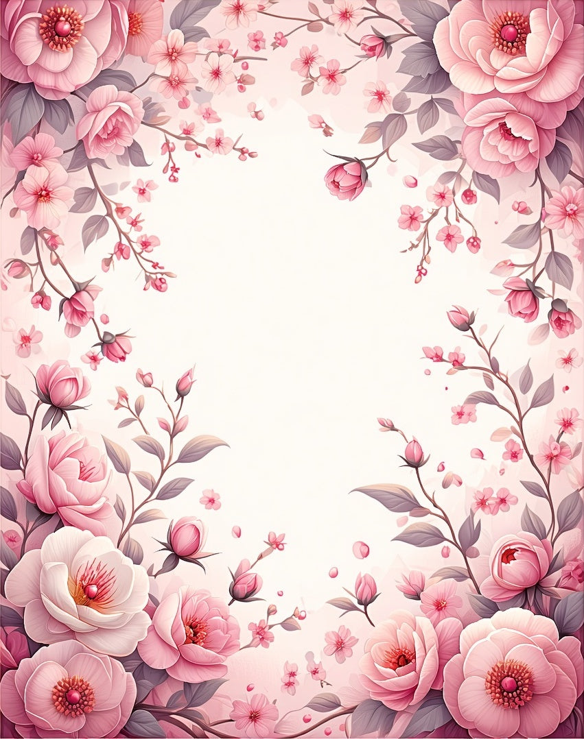 Soft Pink Floral Bloom Rug