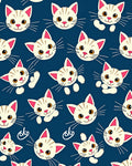 Playful White Kittens On Navy Background Rug