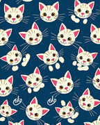 Playful White Kittens On Navy Background Rug