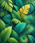 Tropical Leaf Pattern Lush Rug
