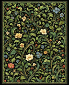 Intricate Floral Vine Pattern Rug