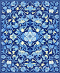 Splendid Blue Floral Meadow Pattern Rug