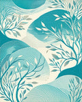 Abstract Floral Wave Pattern Rug