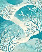 Abstract Floral Wave Pattern Rug