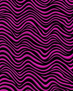 Vibrant Pink Wave Pattern Rug