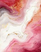 Modern Pink Agate Veined Abstract Rug