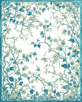 Teal Sage Vine Pattern Rug