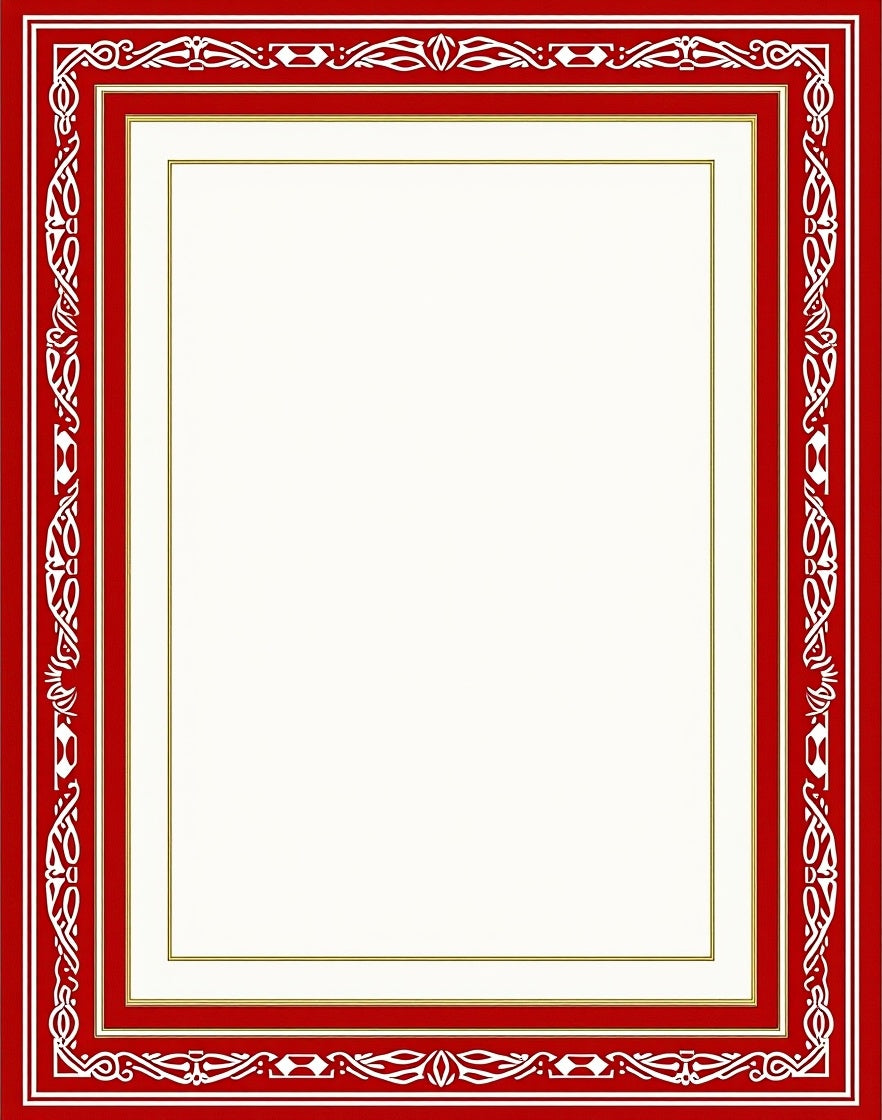 Ornate Red Geometric Pattern Rug