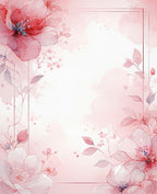 Blush Pink Watercolor Floral Vines Rug