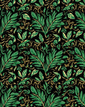 Exotic Green Leaf Pattern Design Rug
