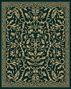 Ornate Golden Floral Garden Pattern Rug