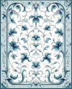 Art Nouveau Floral Scroll Pattern Rug
