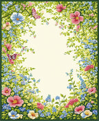 Vibrant Floral Garden Whimsical Butterflies Rug