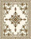 Elegant Brown Floral Scrollwork Pattern Rug