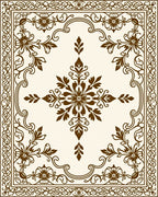 Elegant Brown Floral Scrollwork Pattern Rug