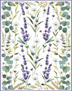 Lavender Eucalyptus Botanical Print Rug