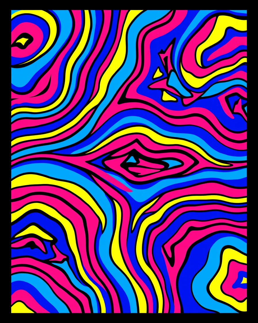 Vibrant Swirl Neon Pattern Rug