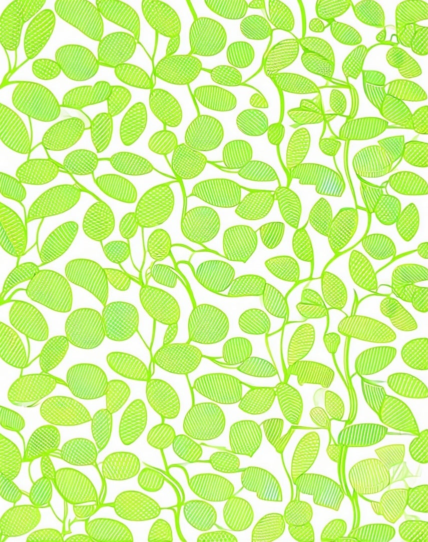 Vibrant Green Leafy Vines Pattern Rug