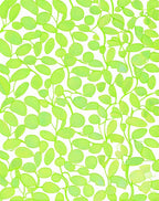 Vibrant Green Leafy Vines Pattern Rug