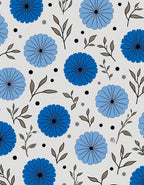 Dazzling Blue Floral Pattern Design Rug
