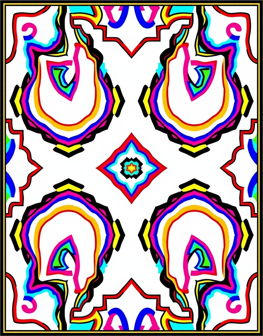 Psychedelic Abstract Colorful Reflections Rug
