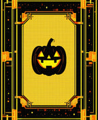 Spooky Pumpkin Circuit Board Design Rug